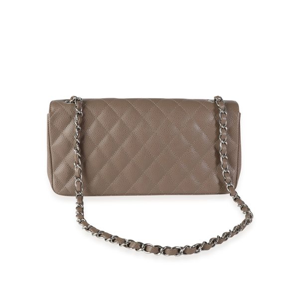 Chanel Taupe Caviar Quilted East West Single Flap Bag - Picture 3 of 8
